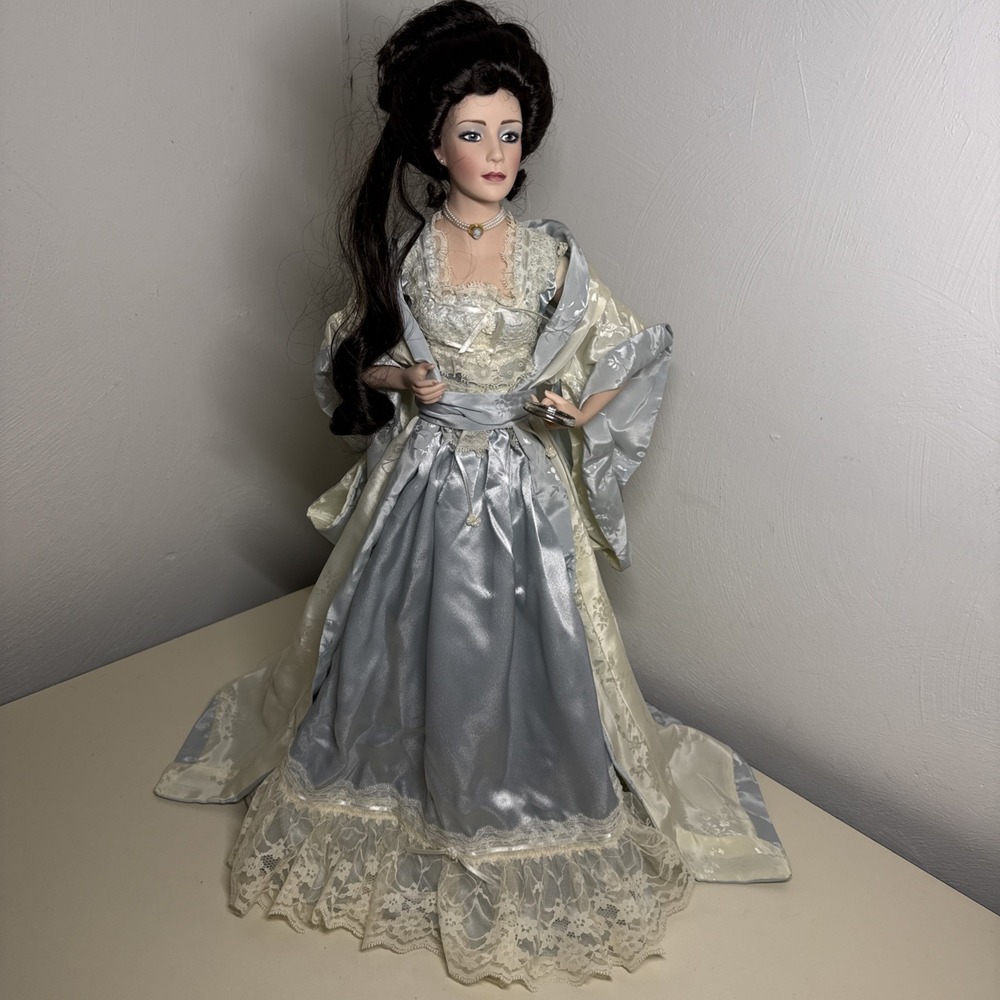 Franklin Heirloom Dolls The Gibson Girl Boudoir Doll 23" Porcelain Vintage 1980s